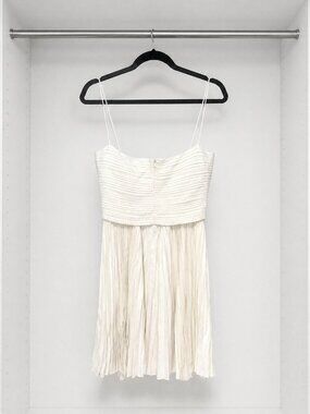 Khaite White Pleated Mini/Midi Dress | Excellent Condition | Bridal / Rehearsal